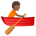 🚣🏾 person rowing boat: medium-dark skin tone display on JoyPixels